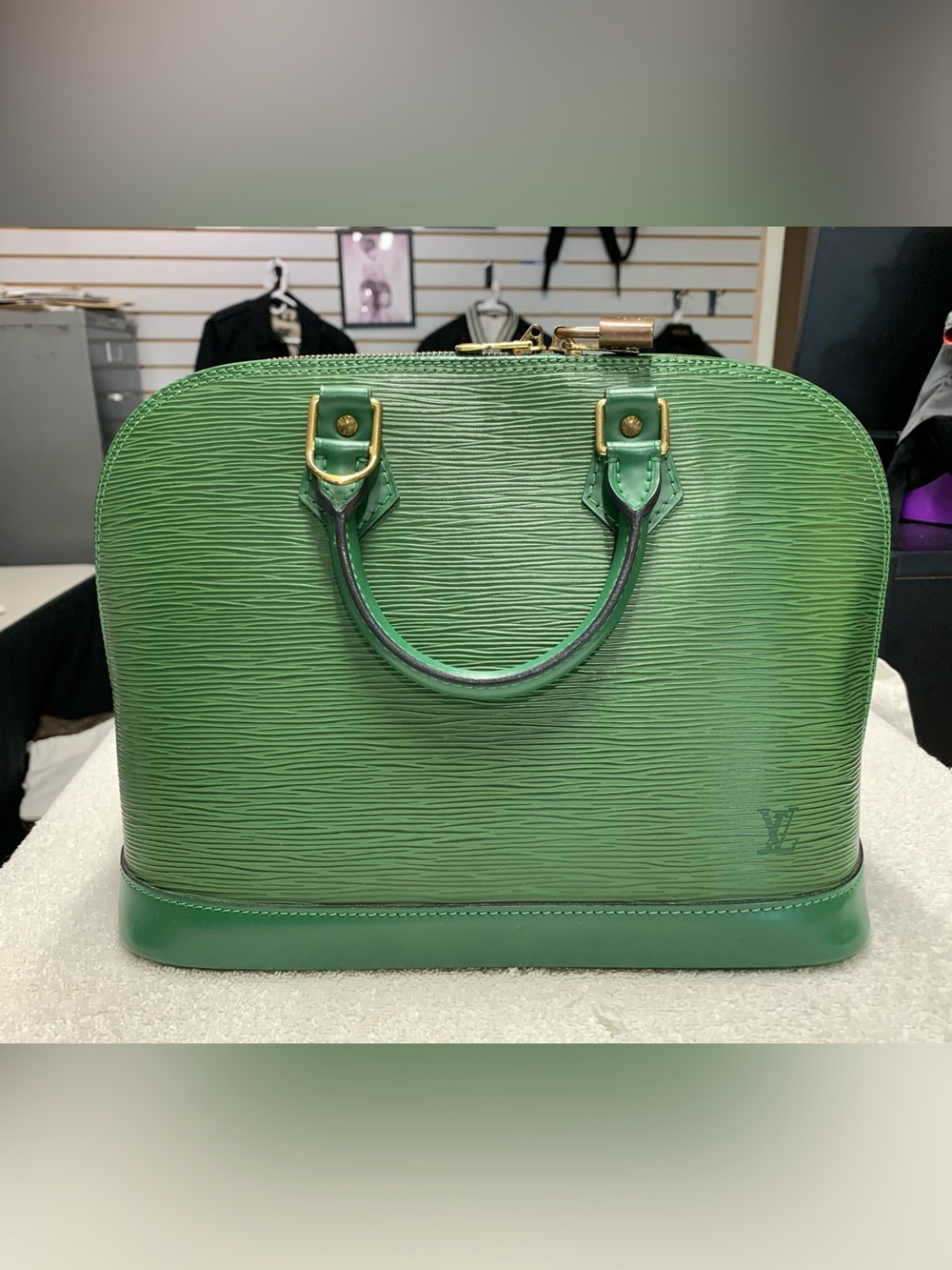 Louis Vuitton Alma PM Green Epi Bag